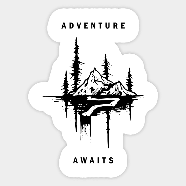 Adventure Awaits v1 Sticker by JJFDesigns